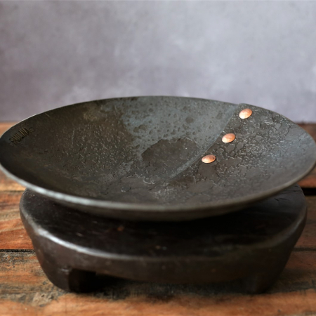Iron and Copper Button Bowl