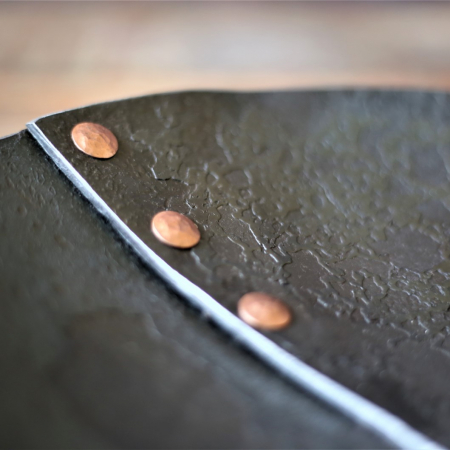 Iron and Copper Button Bowl