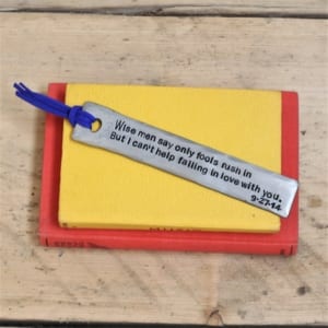 Song lyric metal bookmark
