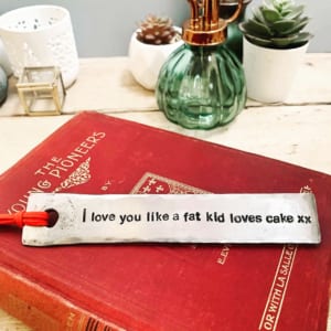 Funny personalisation metal bookmark