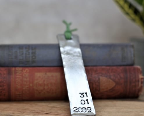 Green Tassel bookmark with date