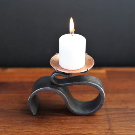 Scroll Copper and Iron Candle holder