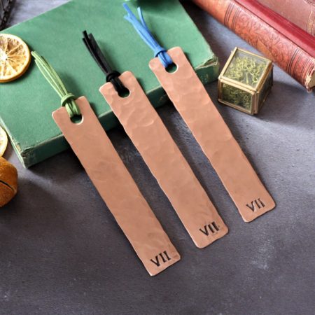 7th anniversary copper bookmark