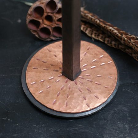 Tall Candlestick hand forged from Iron and Copper - Image 7