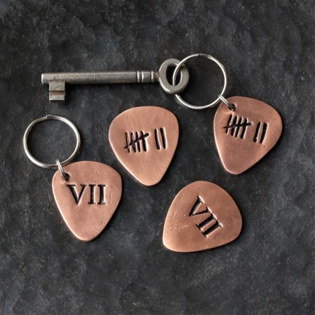 7th Anniversary Keyring Ready to Ship - Plectrum