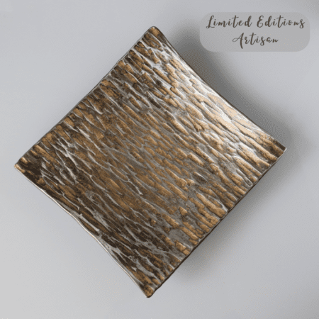 Large Square Dish with Gold Gilding, 20cm
