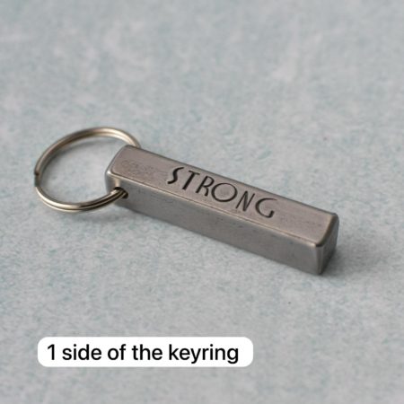 6th Anniversary Keyring stamped "6 YEARS" and "STRONG"