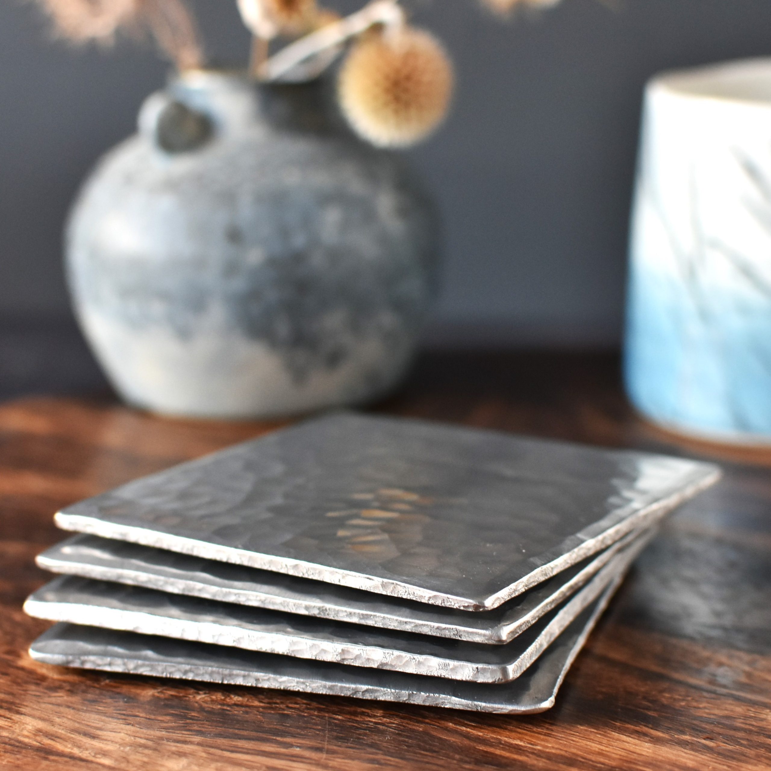 Square and Round Aluminium Coasters Coach House Forge