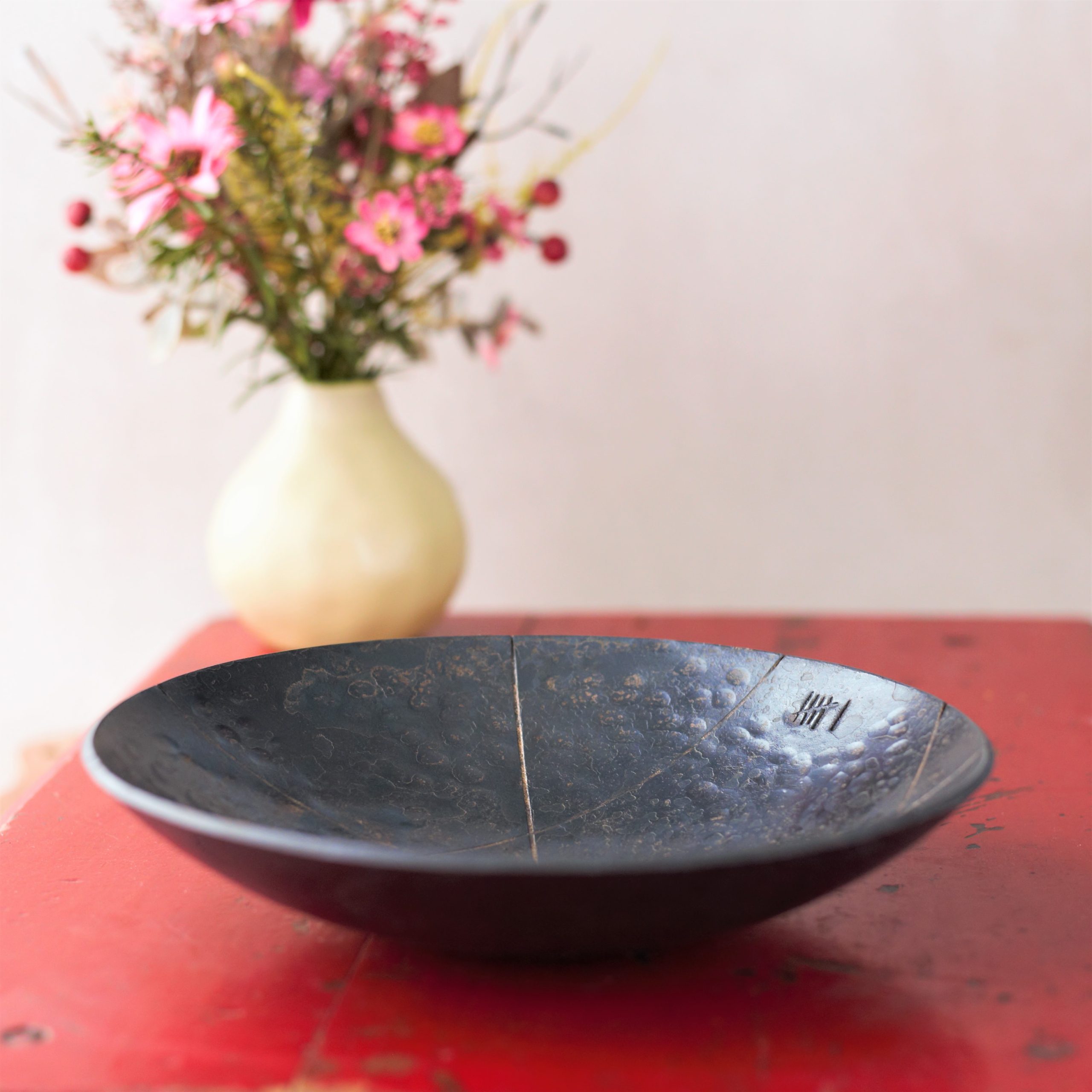 Large Geometric Design Bowl with Bronze Gilding - Image 4