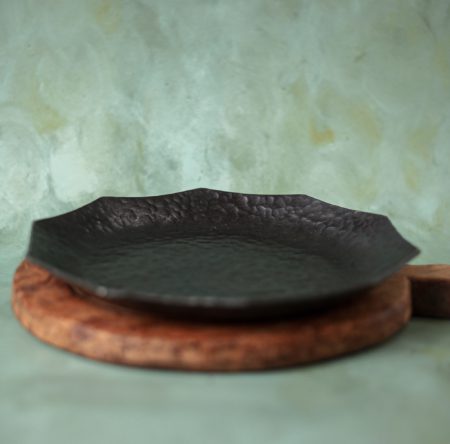 Decagon Shaped Shallow Hammered Bowl - Image 2