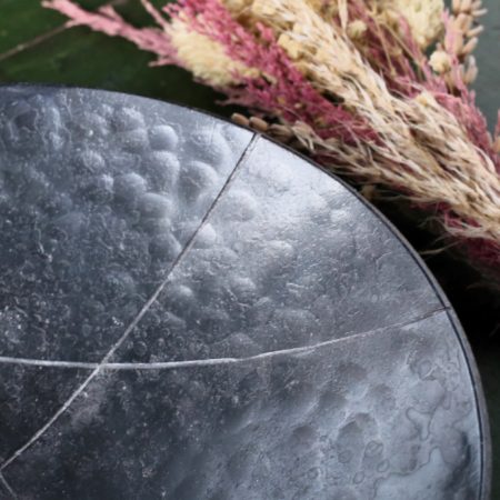 Large Geometric Design Bowl with Silver Gilding - Image 4