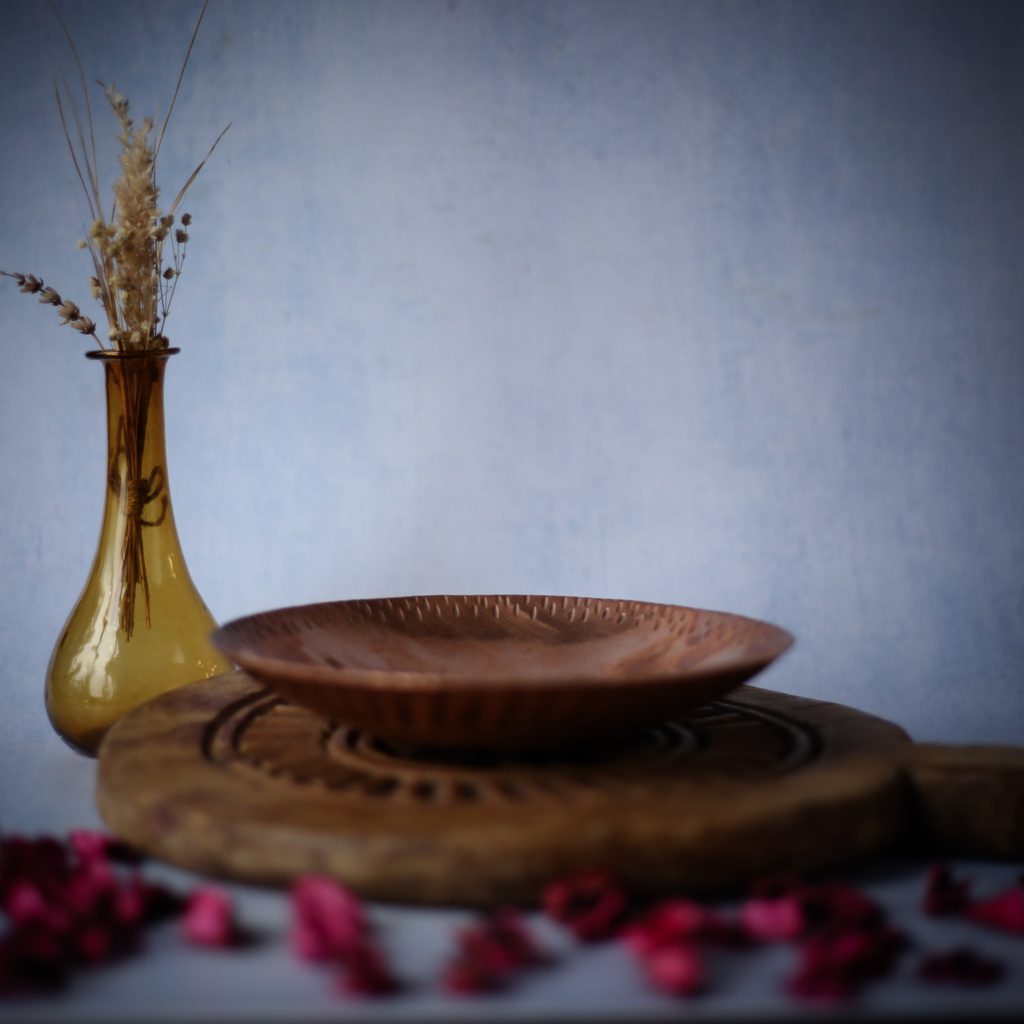 Large Copper Bowl with etched patterned