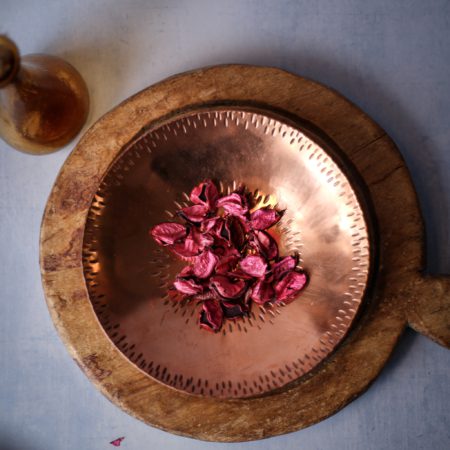 Large Smooth Copper Bowl Etched Pattern - Image 3
