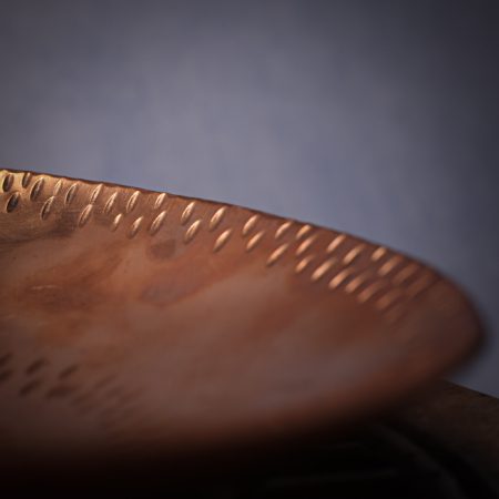 Large Smooth Copper Bowl Etched Pattern - Image 4
