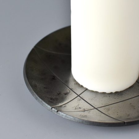 6th Anniversary Large Round Dish Polished with Geometric Design (16cm / 6.25") - Image 4
