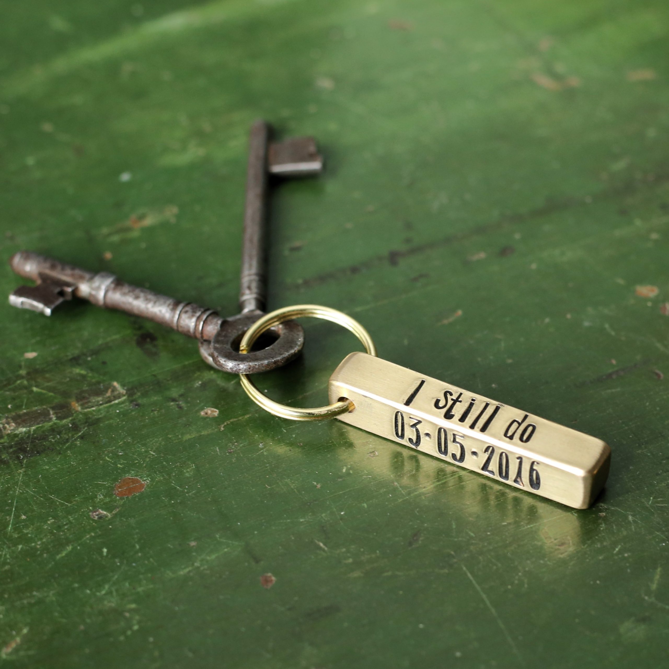 Personalised anniversary keyring clearance