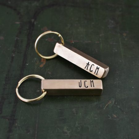 Personalised 8th Anniversary Keyring - Bronze Bar - Image 3