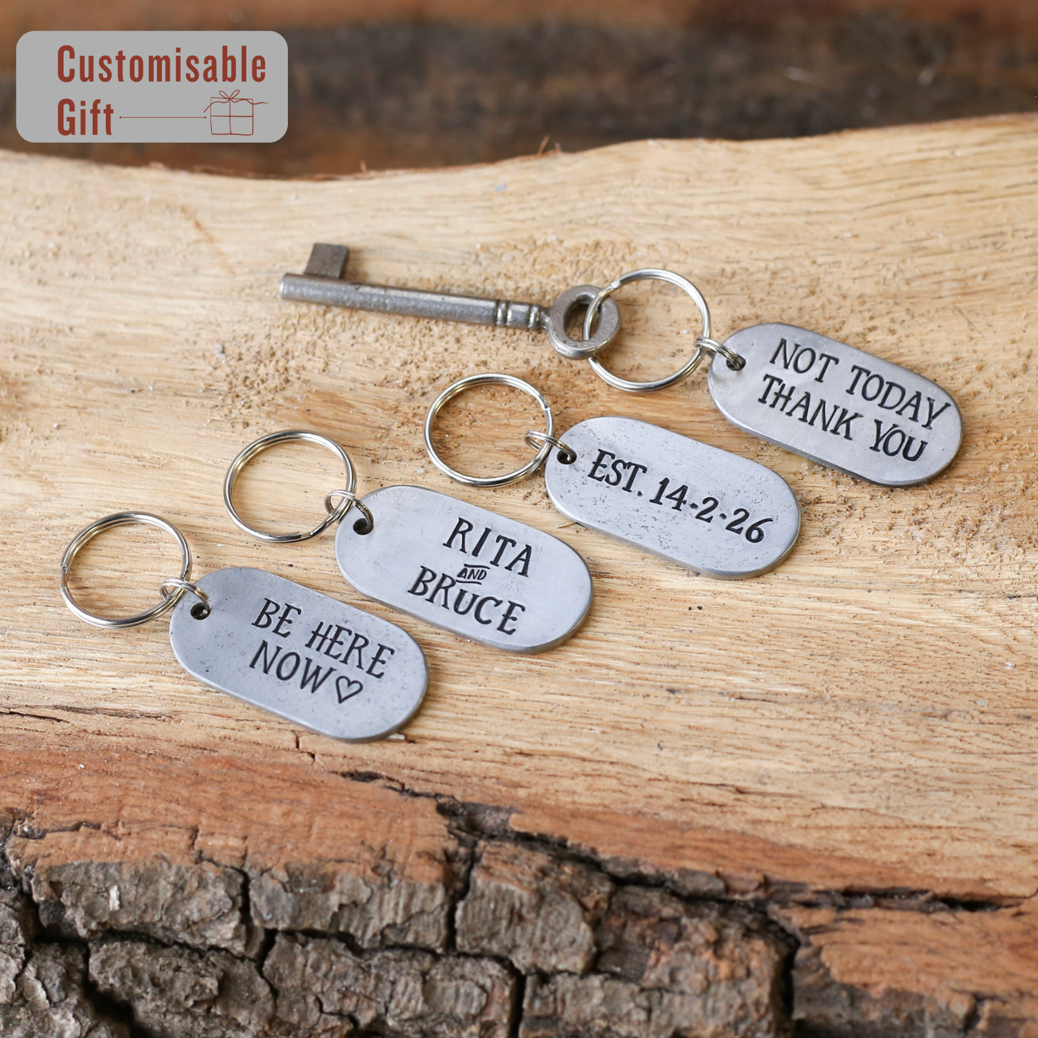 Personalised 6th Anniversary Tag Keyrings
