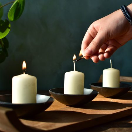 Metal Candle Bowl, Table Decoration - Image 4
