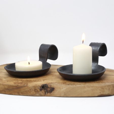 11th Anniversary Steel Candle Dish With Curved Handle - Image 5