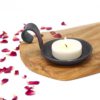 11th Anniversary Steel Candle Dish With Curved Handle - Image 2