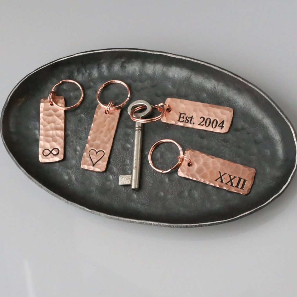 22nd anniversary copper keyring