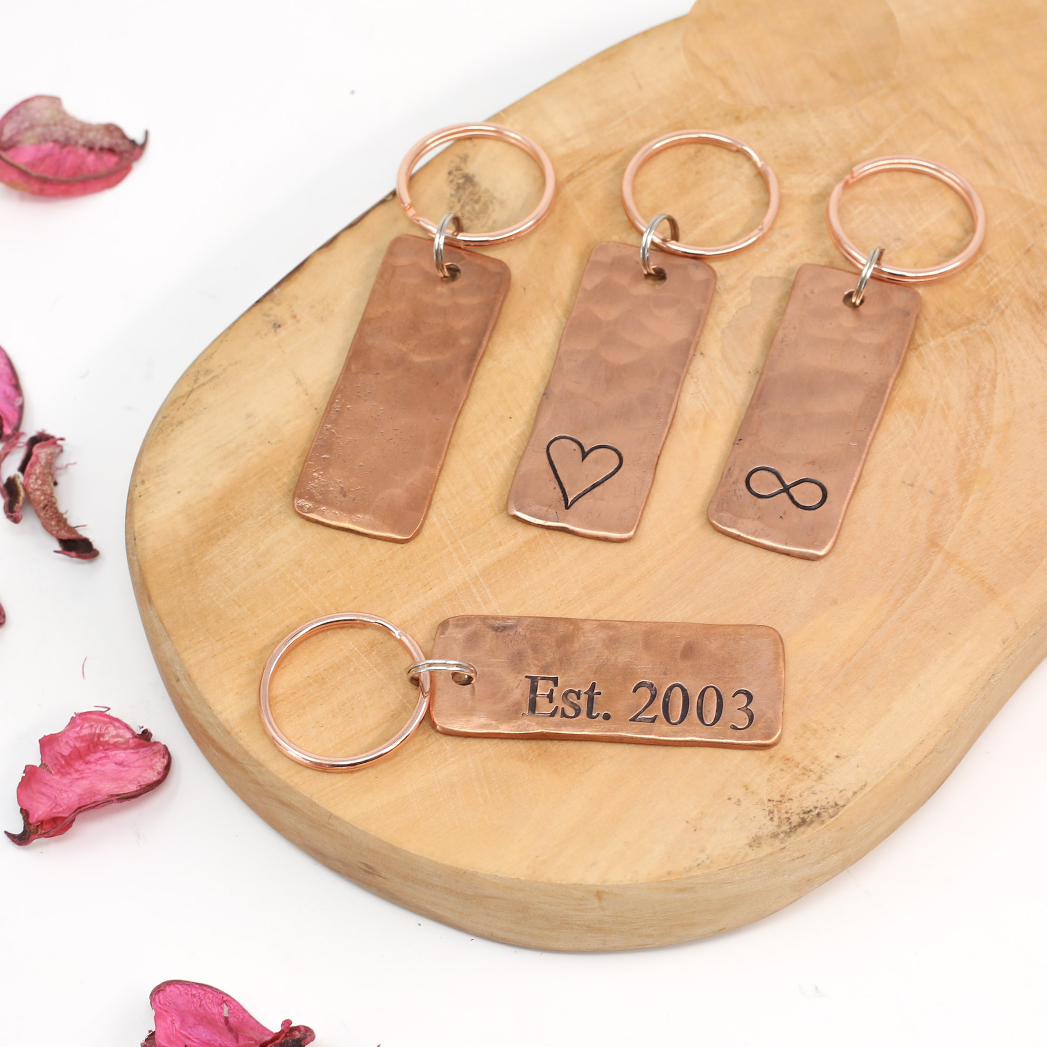 22nd Anniversary Copper Keyring