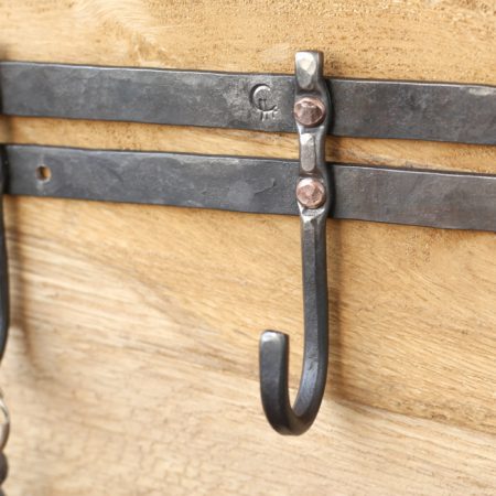 Iron and Copper Coat Rack, 3 or 5 hooks - Image 4