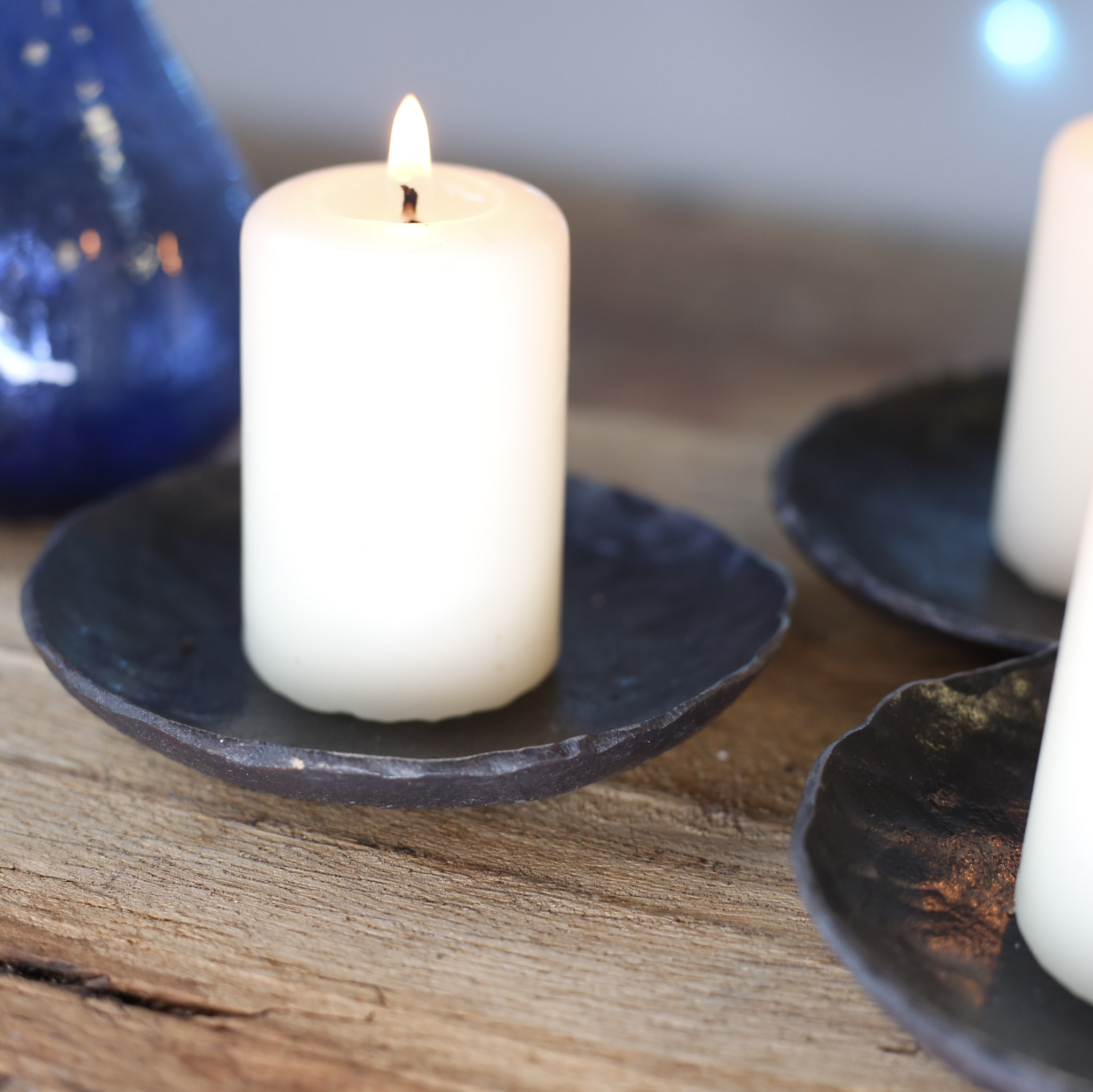 Metal Candle Dish, Table Decoration - Image 4