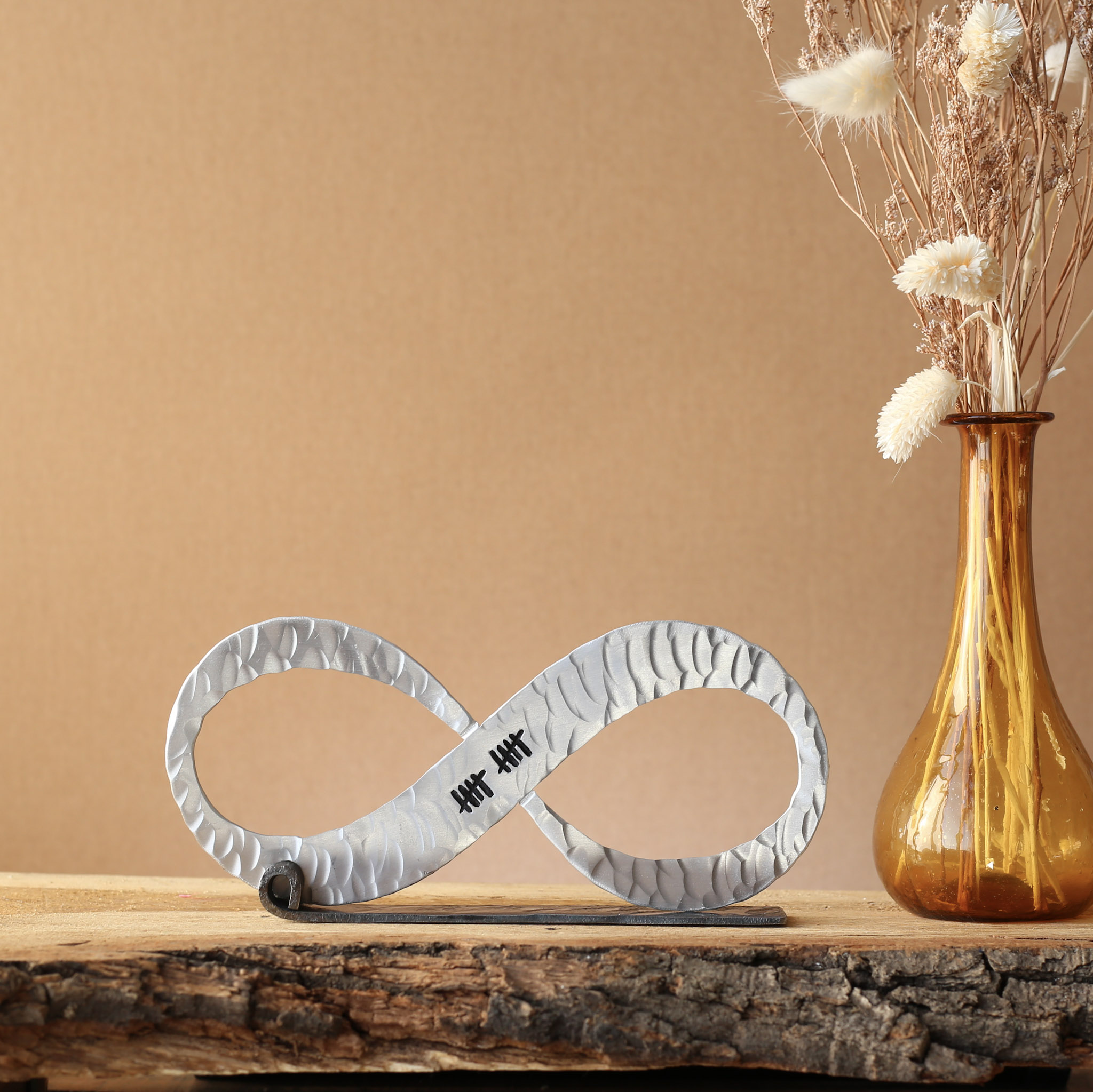 Aluminium Infinity Knot Symbol Est 2016, 10th Anniversary Gift