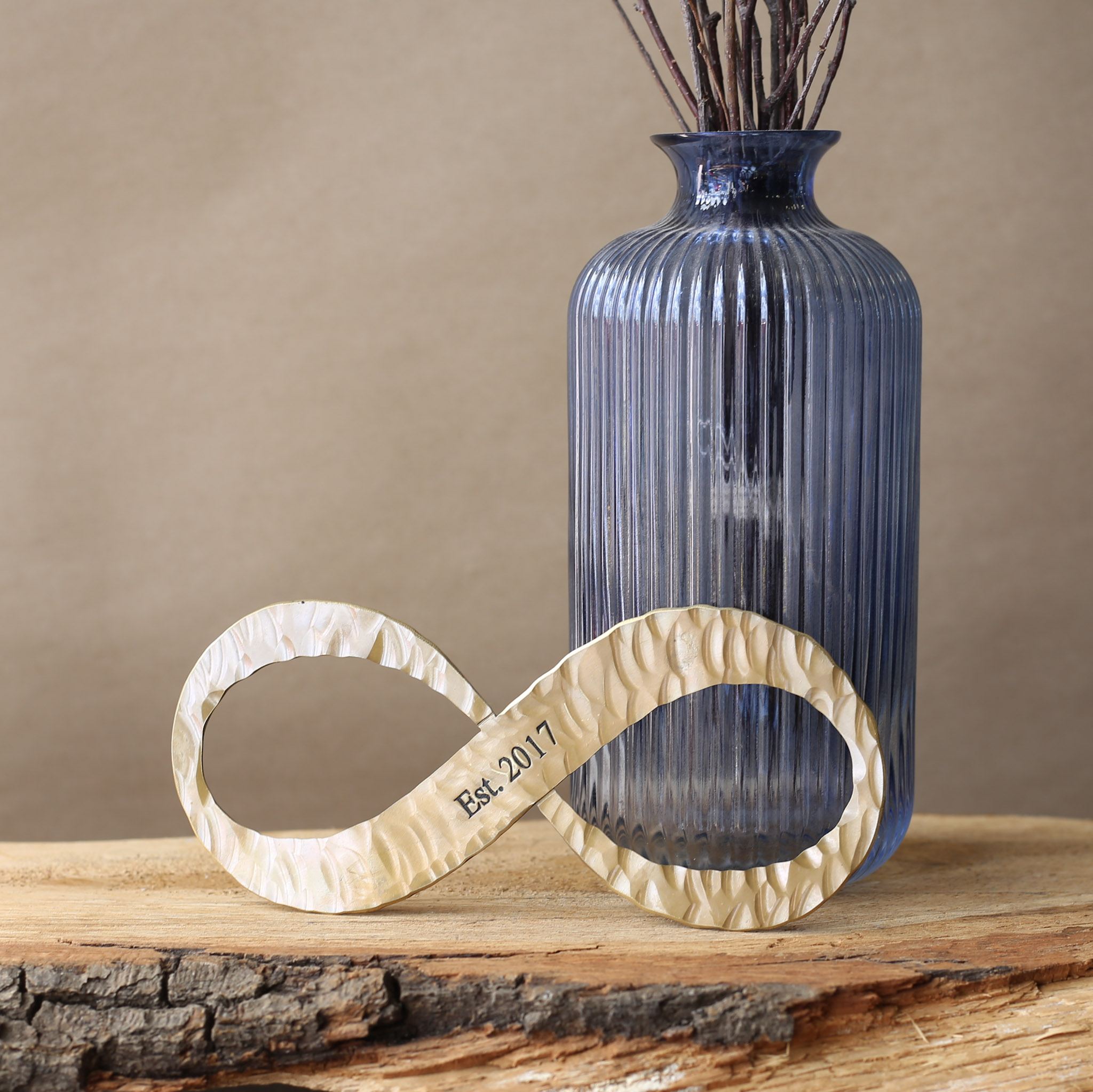 Bronze Infinity Knot Symbol Est 2017, 8th Anniversary Gift