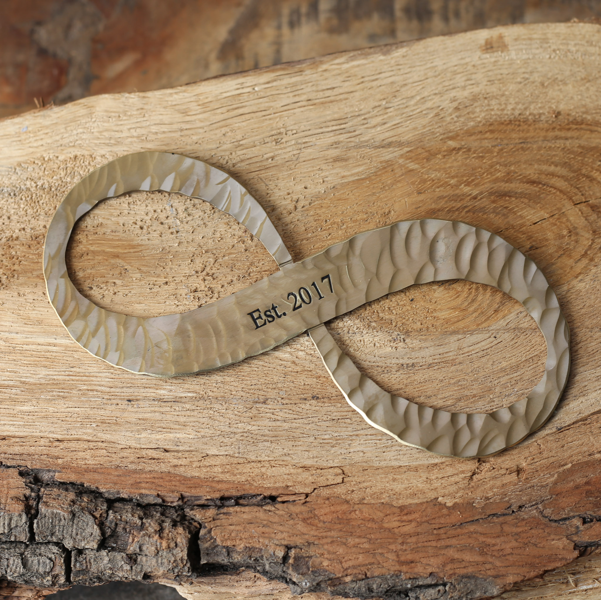 Bronze Infinity Knot Symbol Est 2017, 8th Anniversary Gift - Image 2