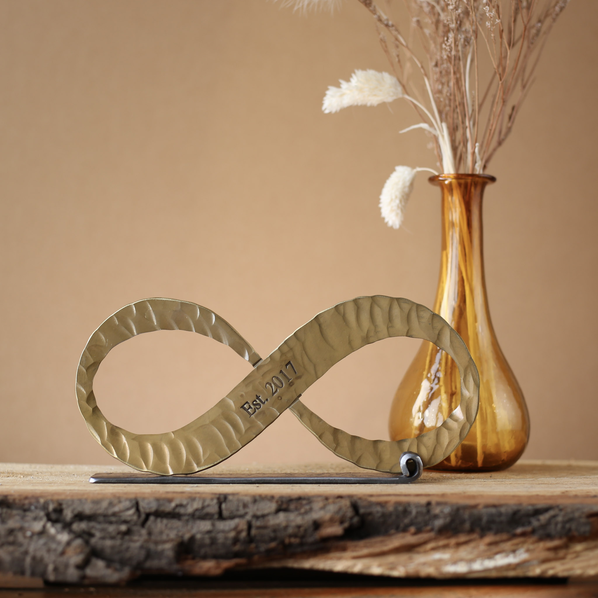 Bronze Infinity Knot Symbol Est 2017, 8th Anniversary Gift - Image 4