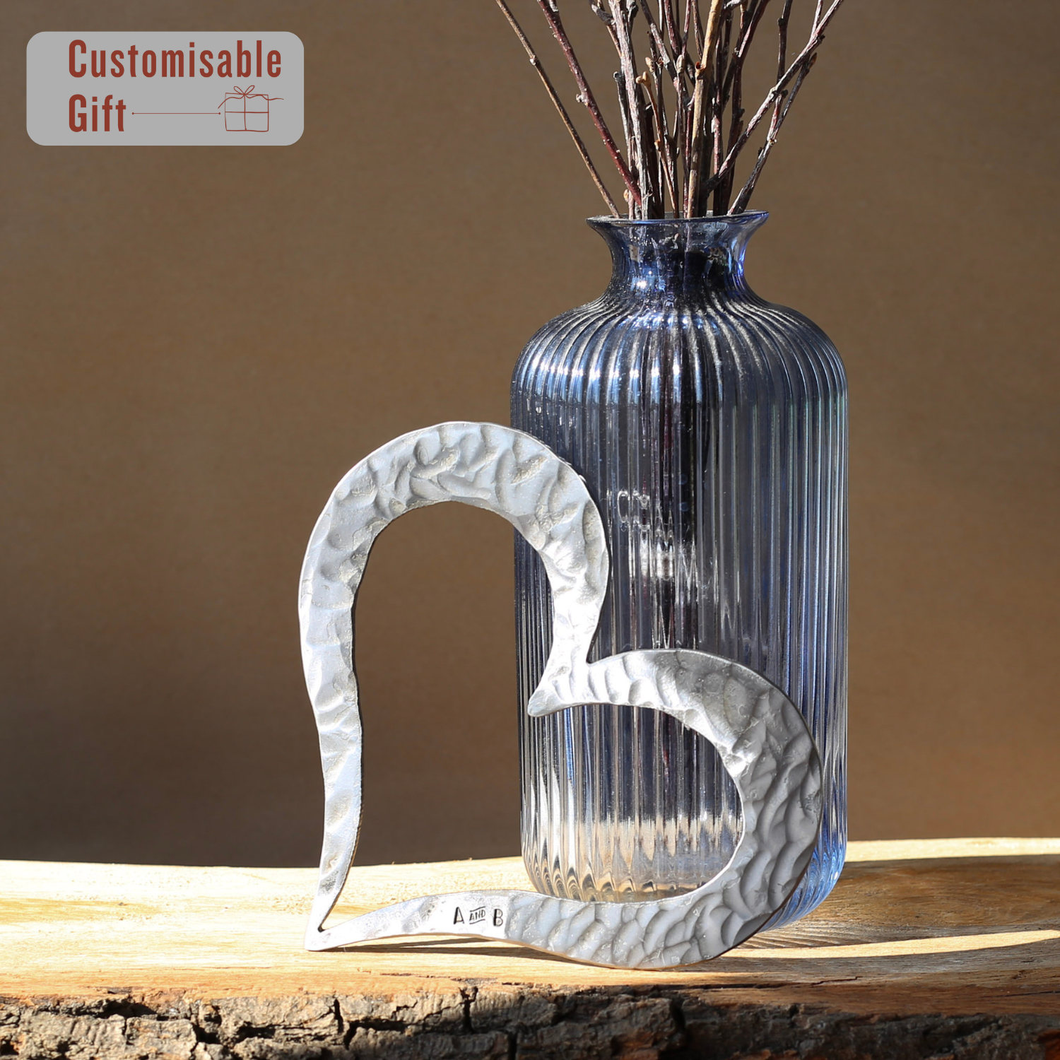 Personalised Forged Heart Symbol, 11th Anniversary Gift