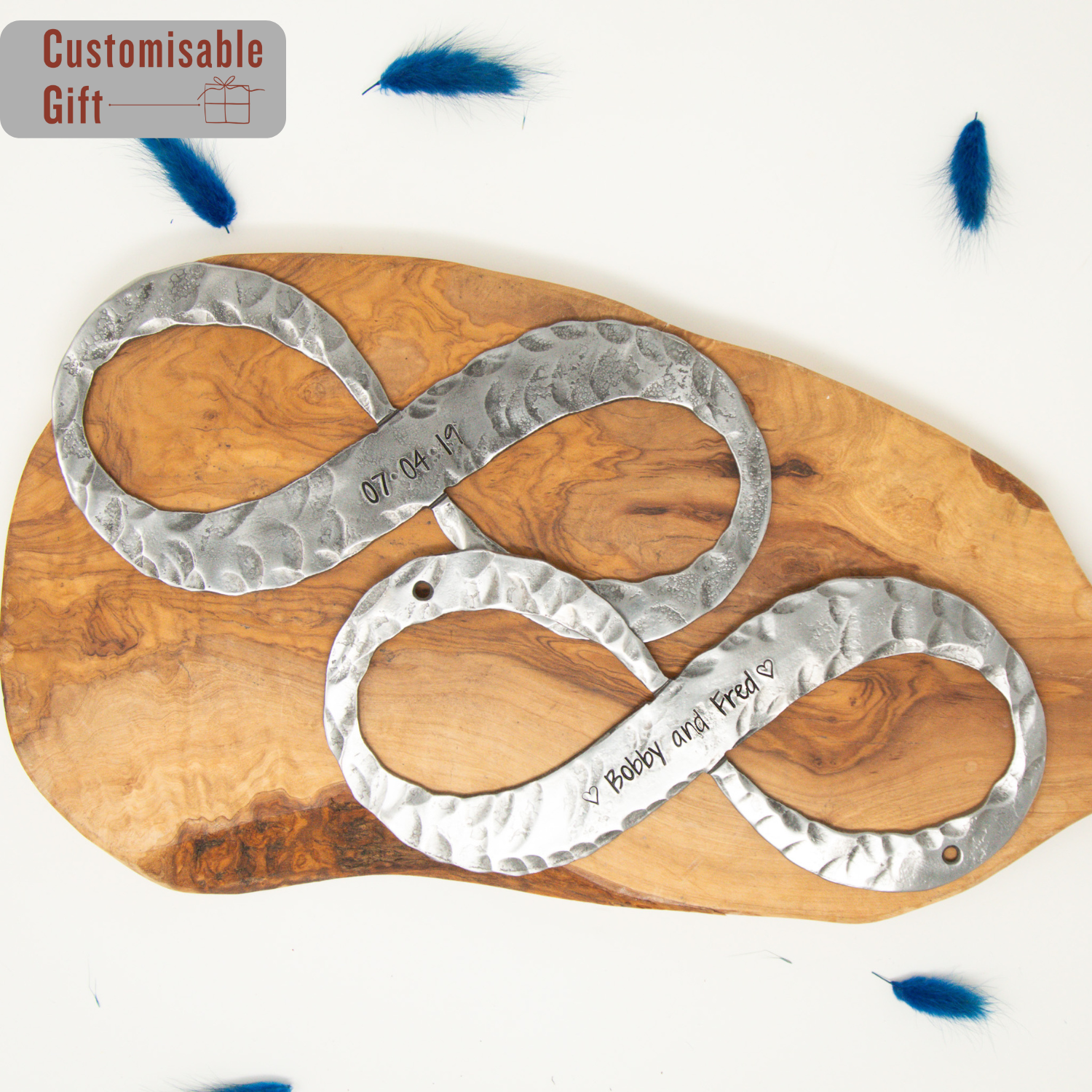 Personalised Infinity Love Knot Forged Forever Symbol, 6th Anniversary Gift