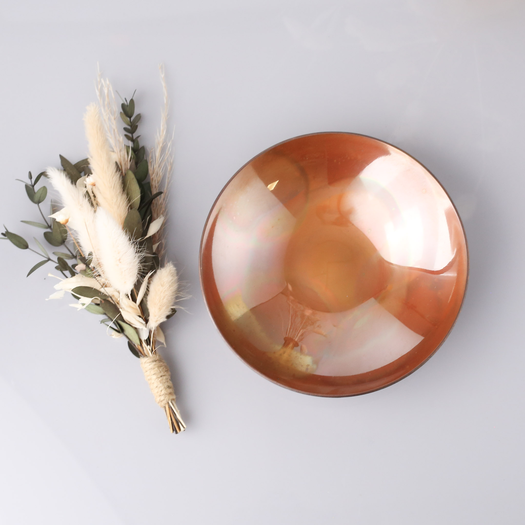 9th Anniversary Medium Smooth Fired Copper Bowl - Image 2