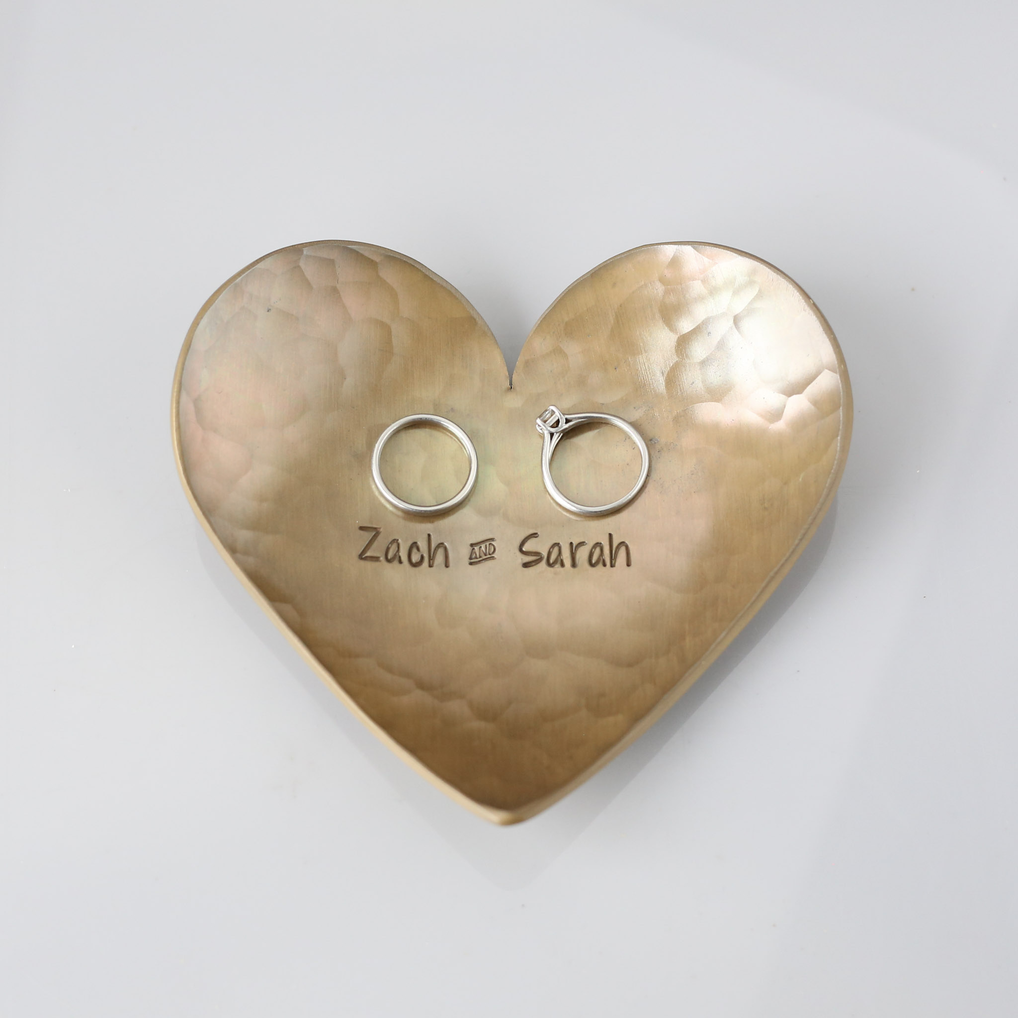 Small Bronze Dish, Round & Heart Shape - Image 2