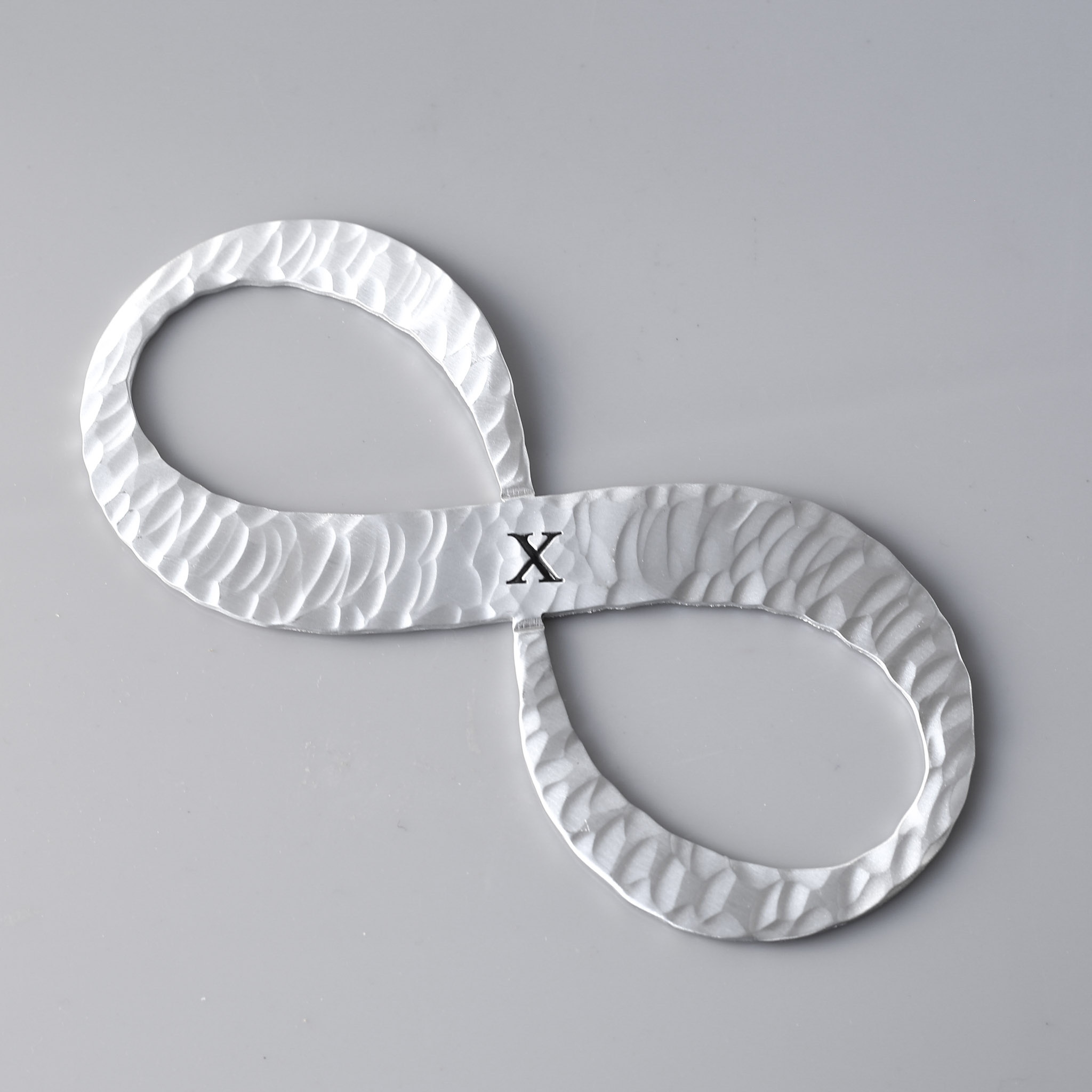 Aluminium Infinity Knot Symbol Est 2016, 10th Anniversary Gift - Image 4