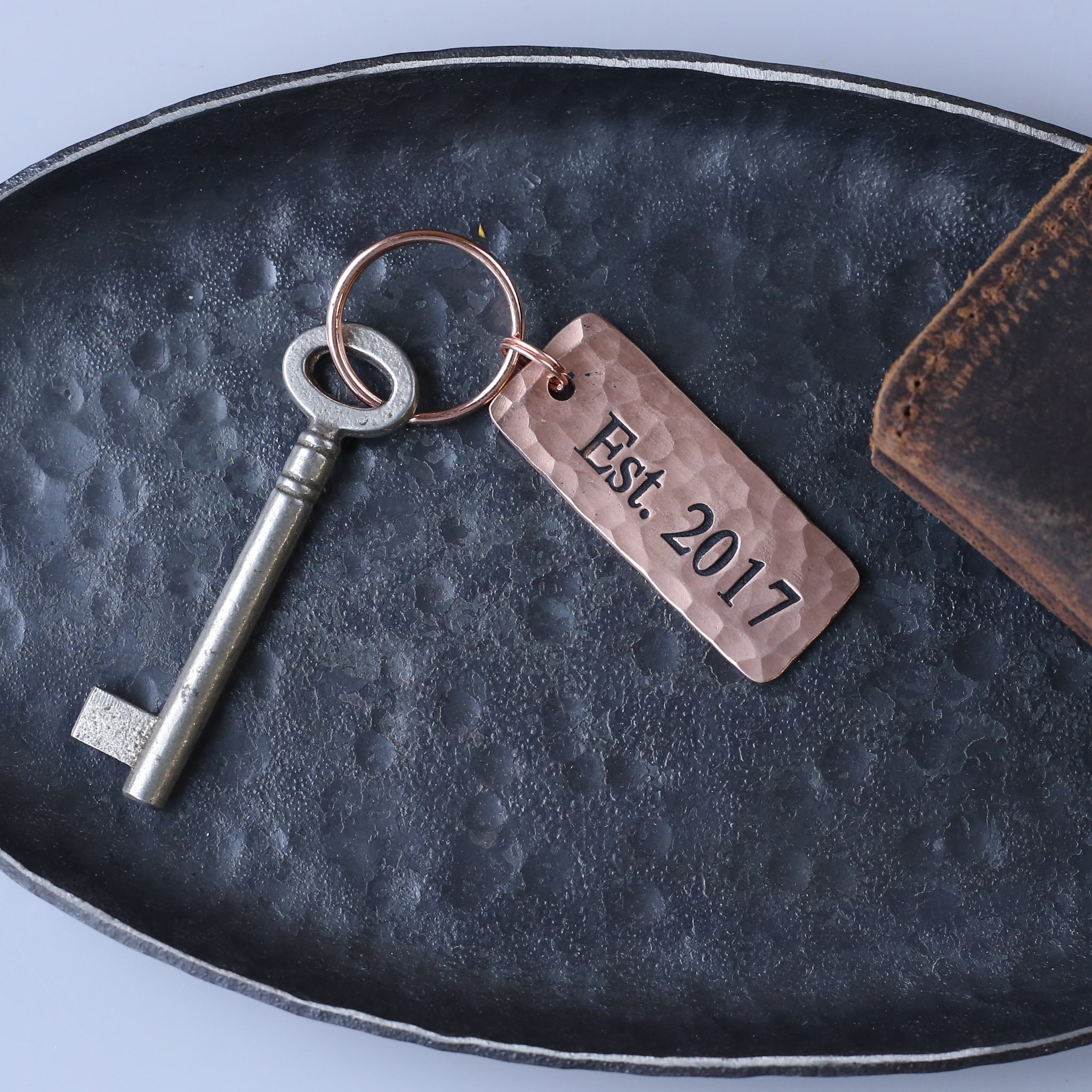 9th Anniversary Copper Tag Keyring - Image 9