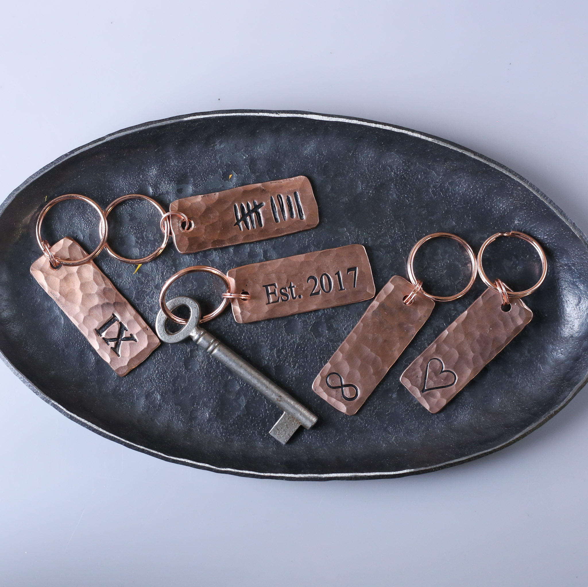 9th Anniversary Copper Tag Keyring - Image 7