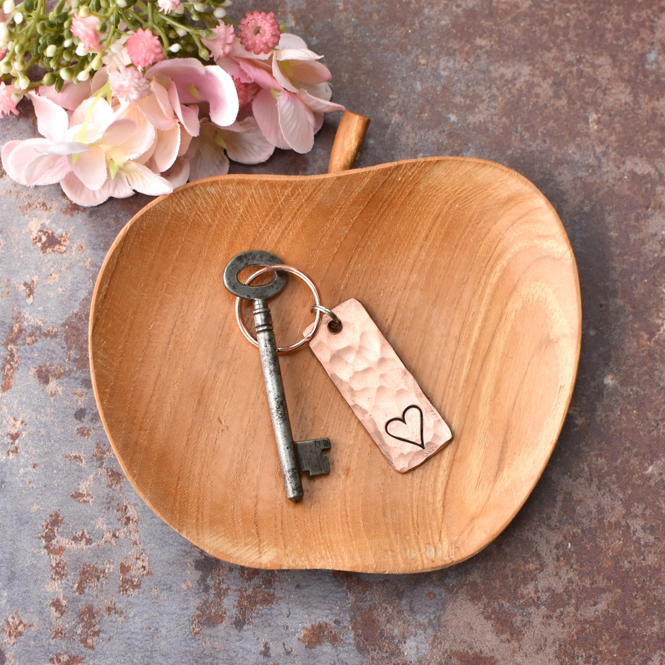9th Anniversary Copper Tag Keyring - Image 3