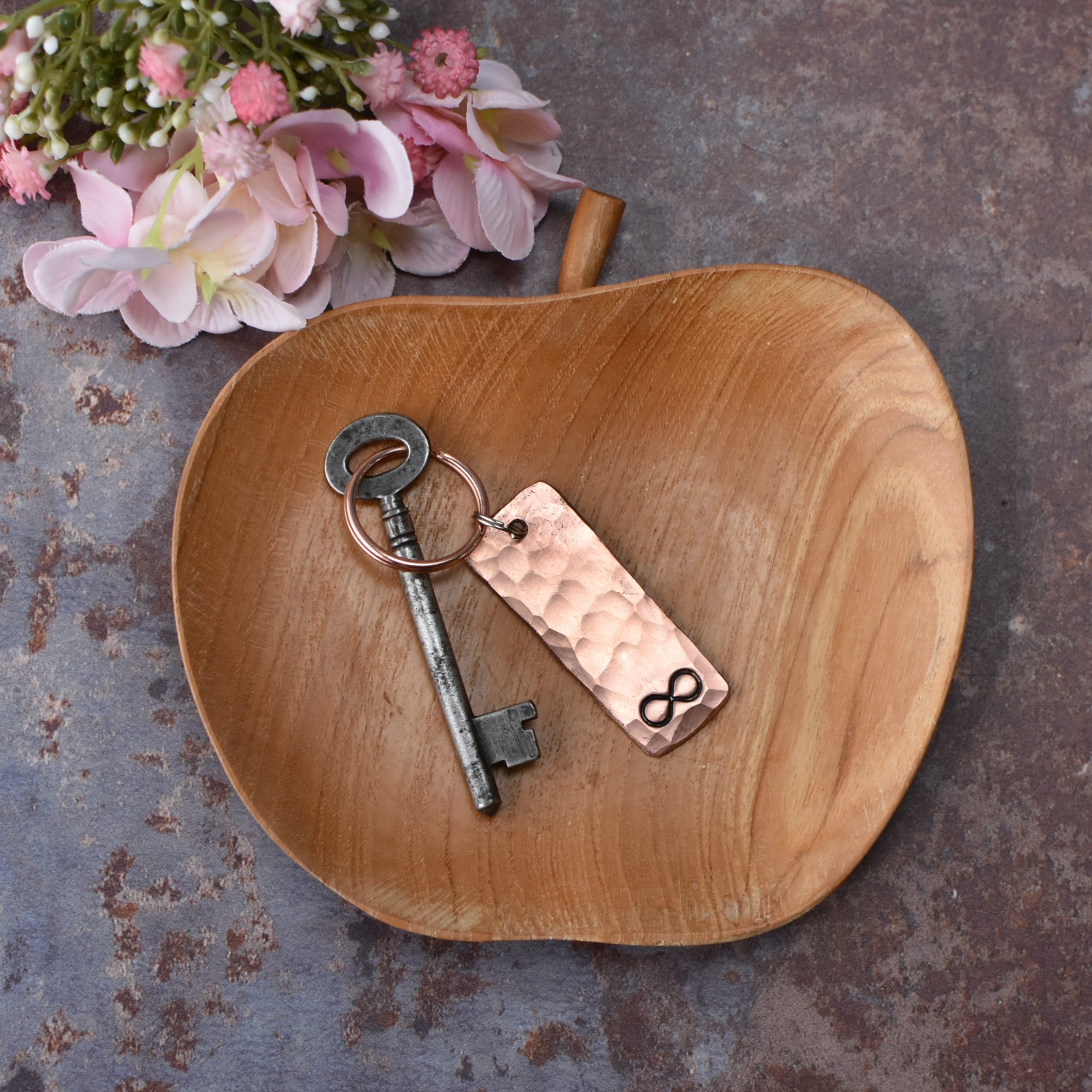 9th Anniversary Copper Tag Keyring - Image 8