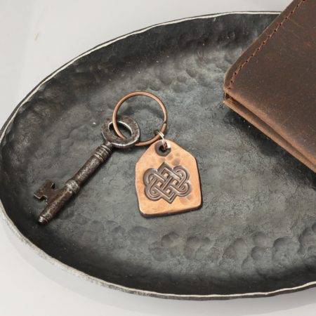 Solid Copper Celtic Keyring