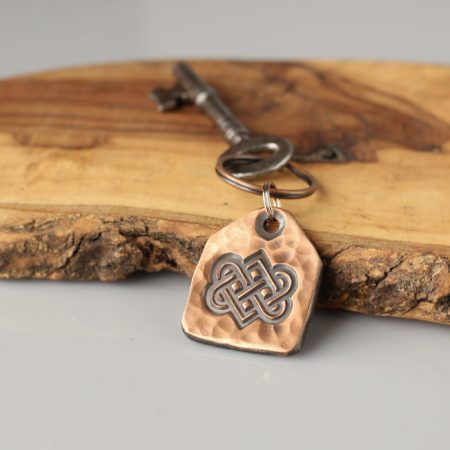 solid copper celtic keyring