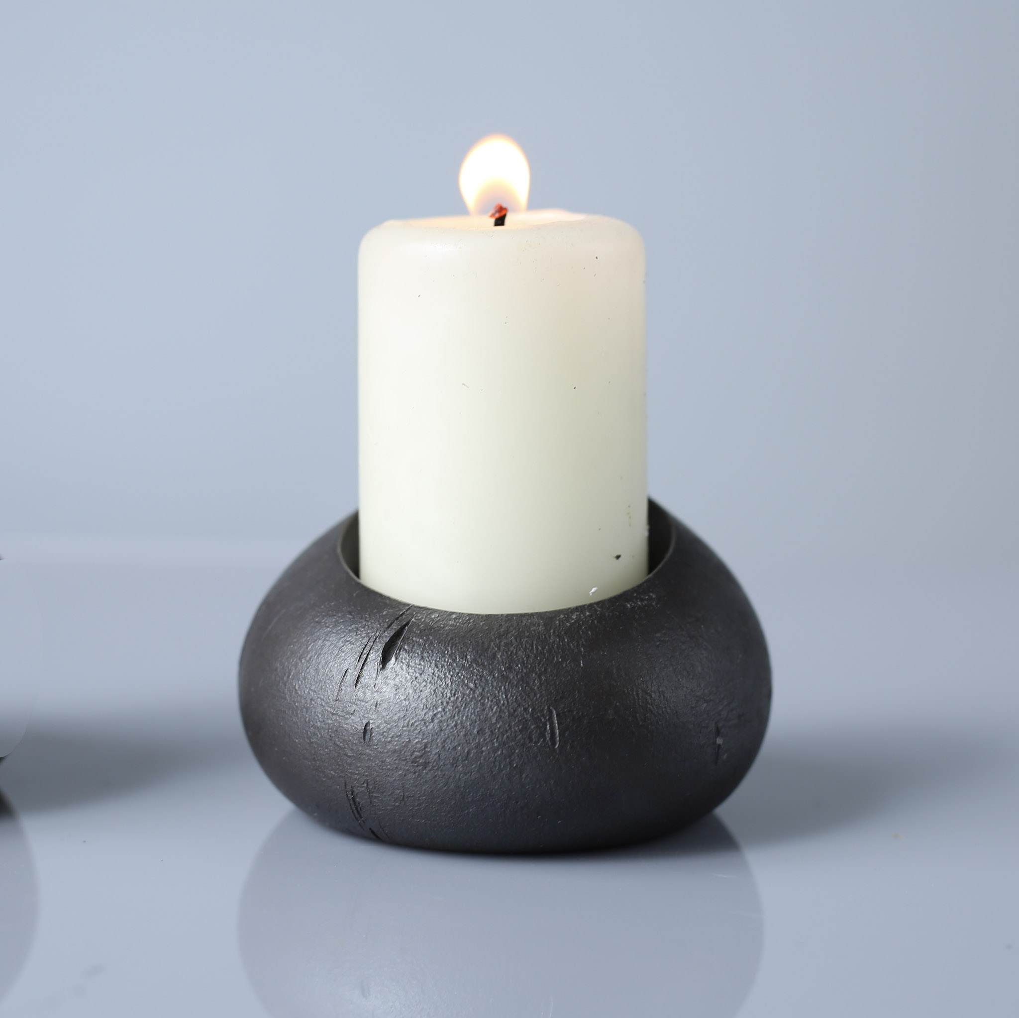 Moonstone Candle Holder. Artisan Iron Home Decor - Image 3