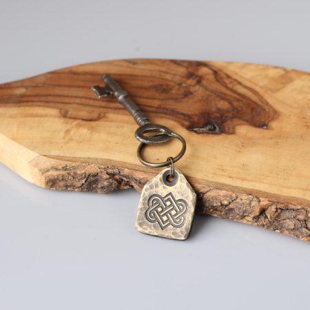 Solid bronze celtic Keyring