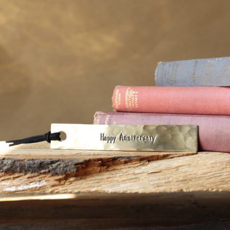 21st Anniversary Personalised Brass Bookmark