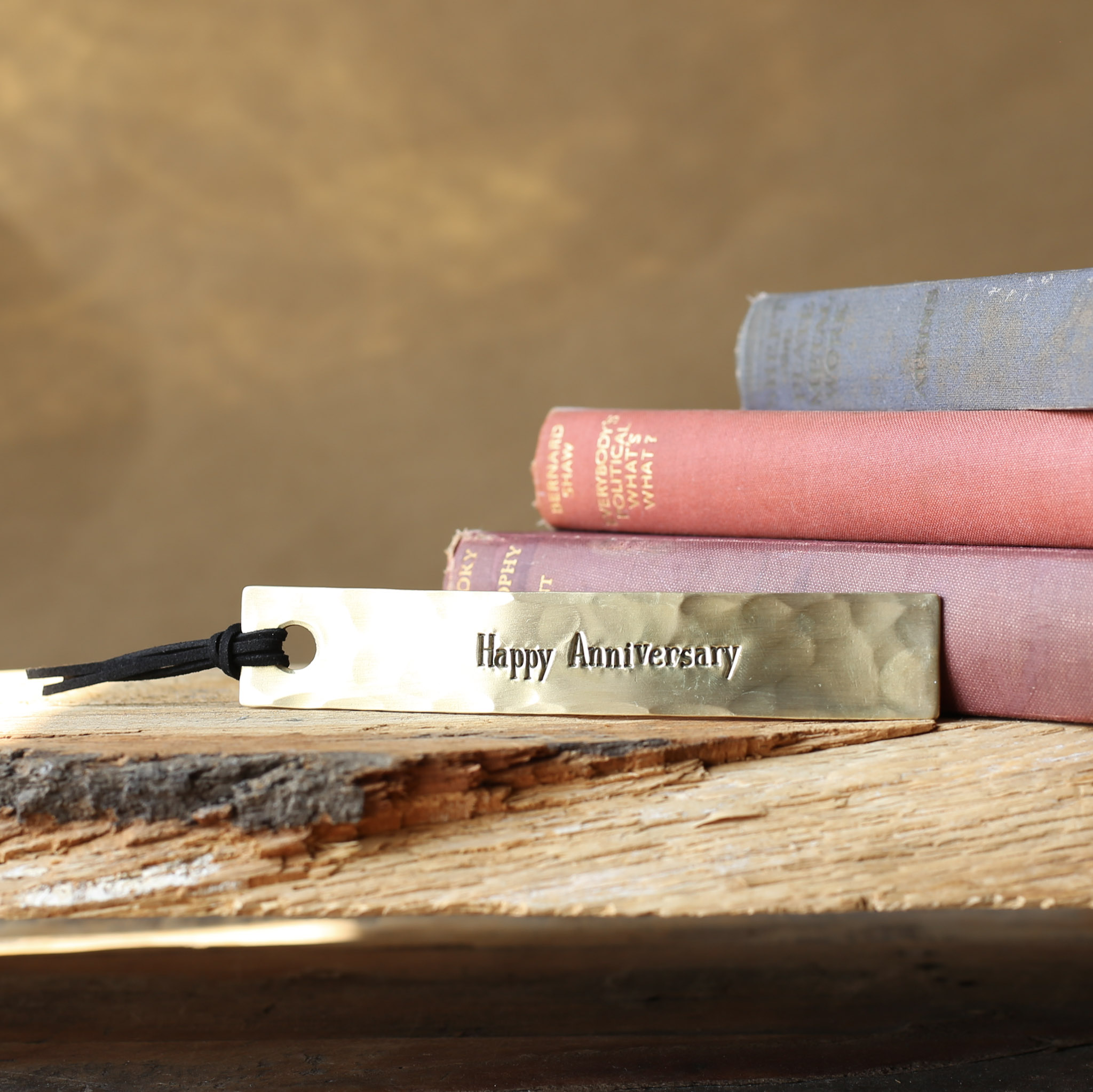 21st Anniversary Personalised Brass Bookmark