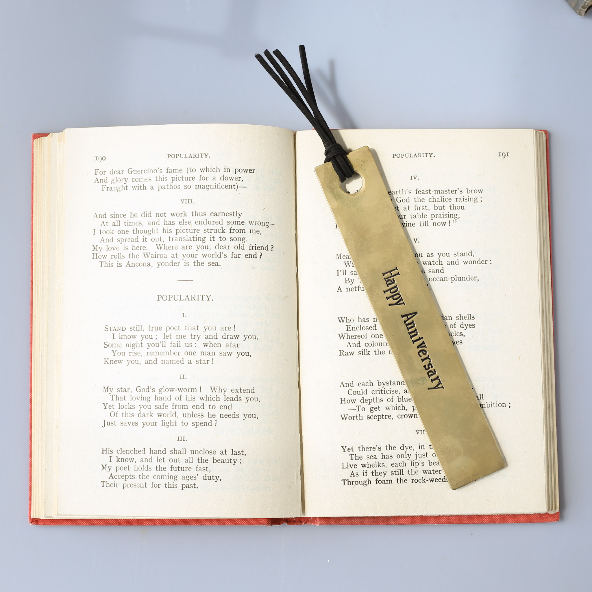 8th Anniversary Personalised Bronze Bookmark