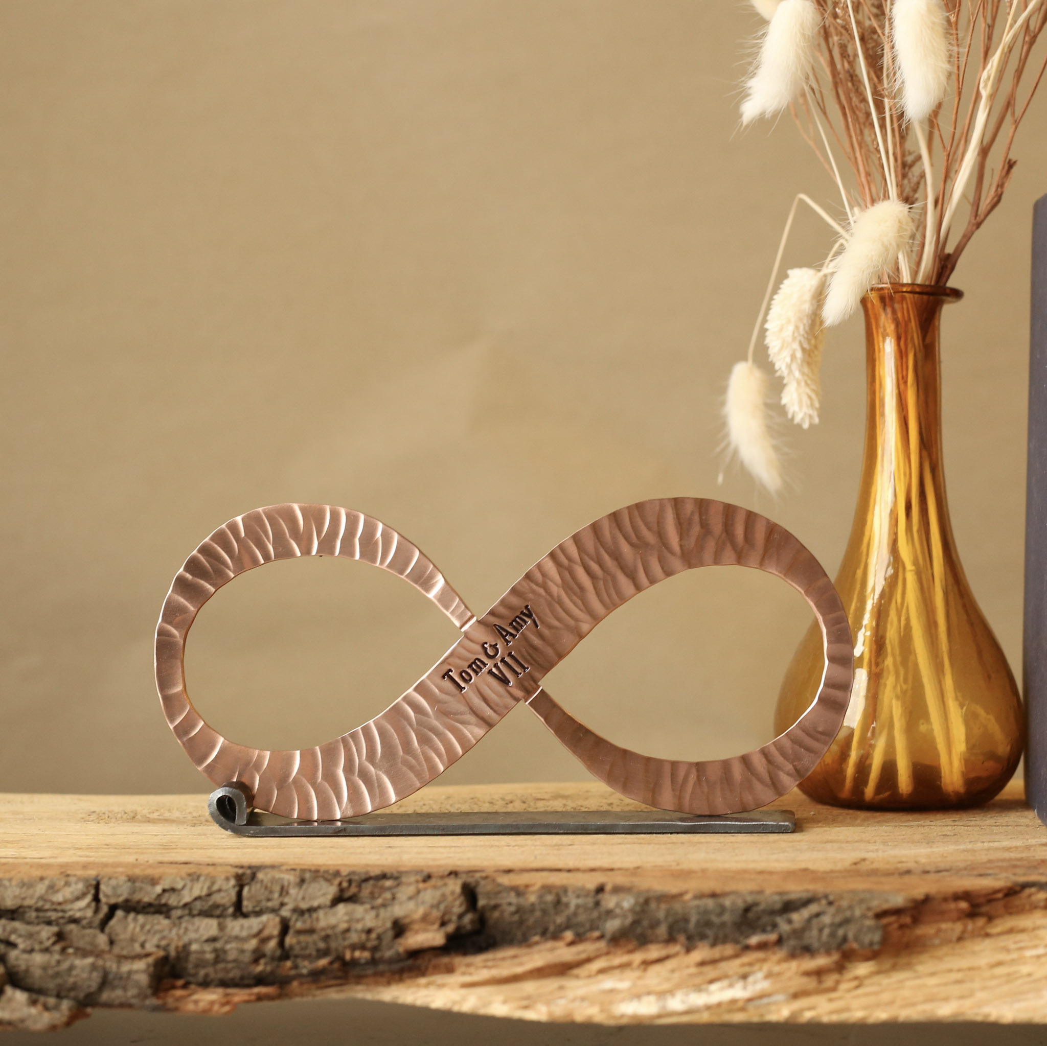 Personalised Copper Infinity Symbol 22nd Anniversary